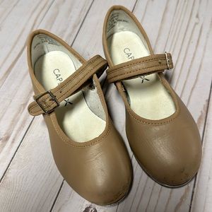 Capezio Tap Shoes Girls Size 11.5 Caramel used